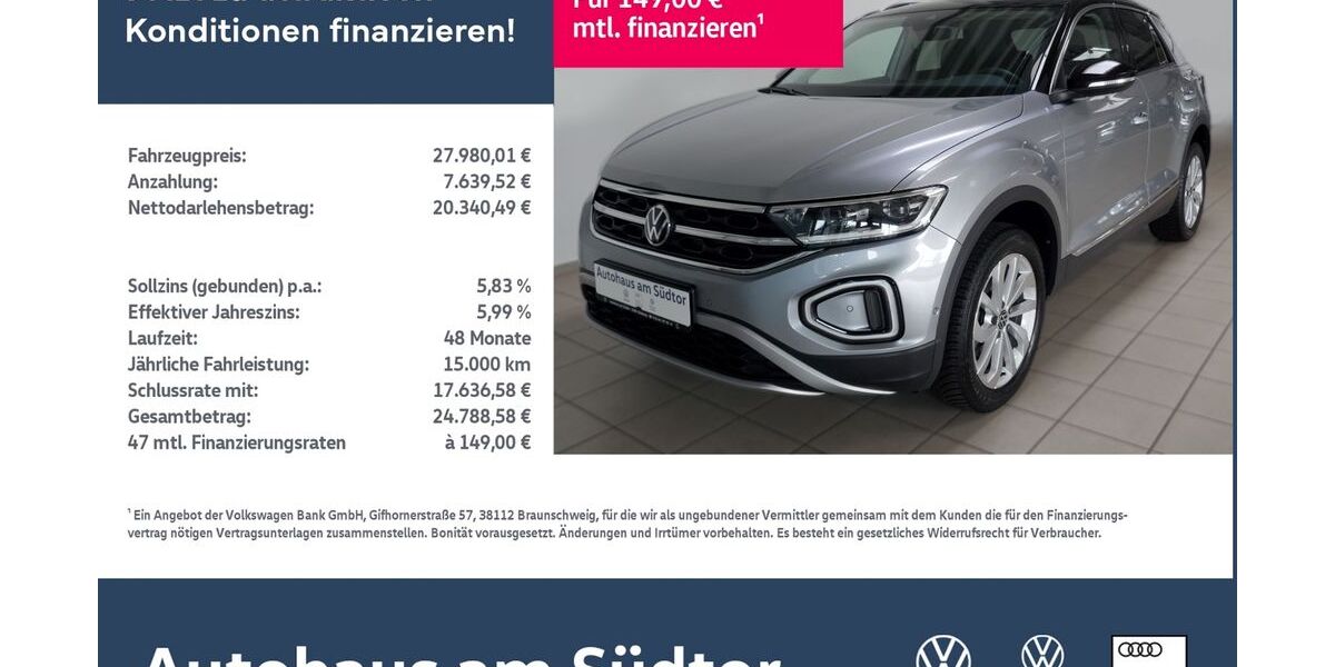 VW T-Roc 28.500 km 25.980 &euro; Rietberg 33397