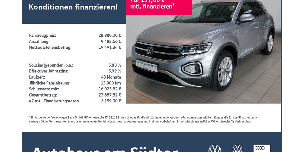 VW T-Roc 29.913 km 27.980 &euro; Rietberg 33397