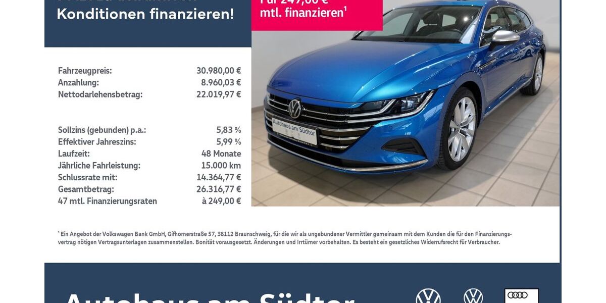 VW Arteon 38.533 km 29.980 &euro; Rietberg 33397