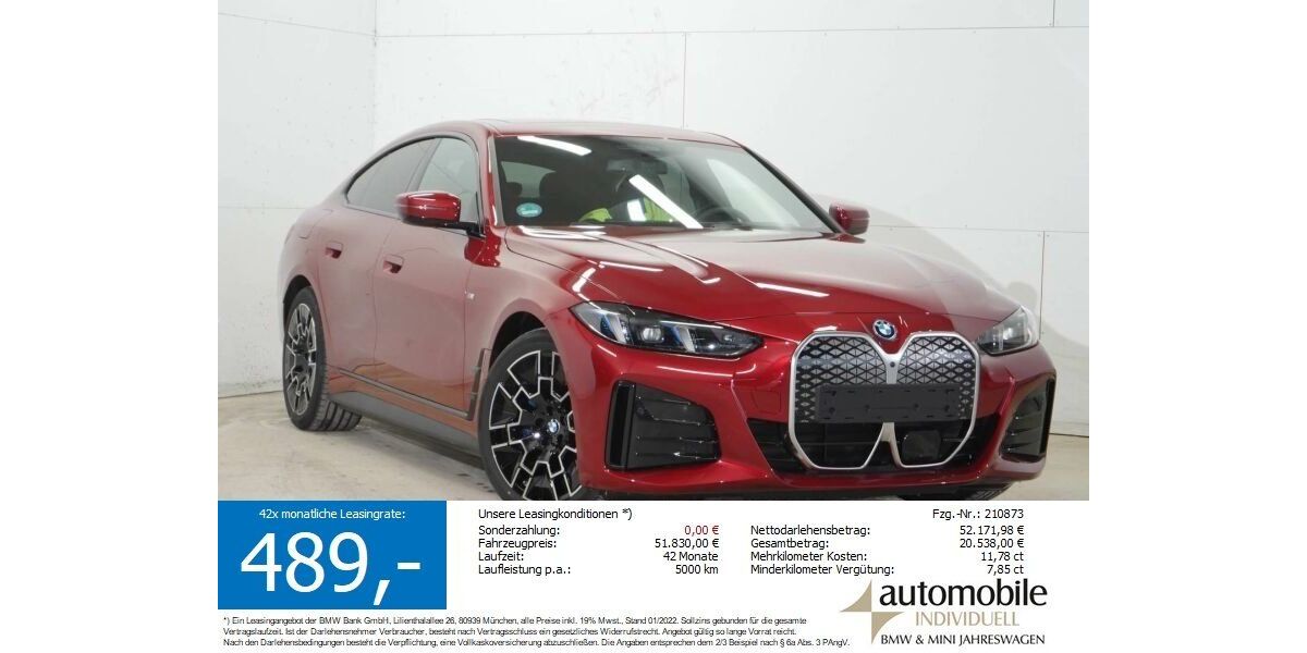 BMW i4 6.500 km 51.340 &euro; Paderborn 33100