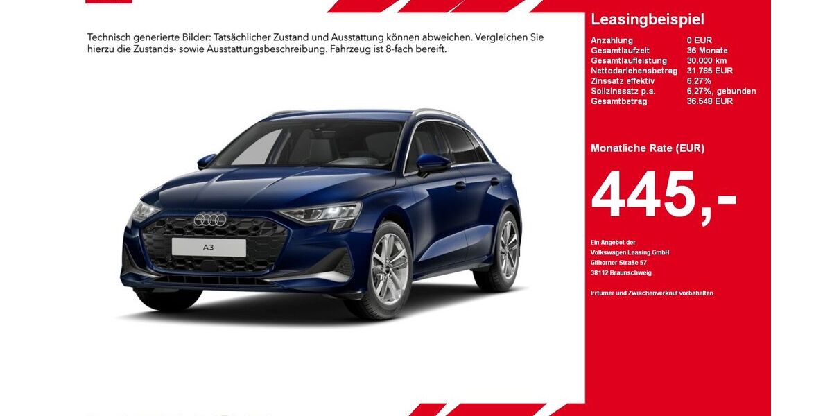 Audi A3 6.835 km 31.785 &euro; Gütersloh 33334