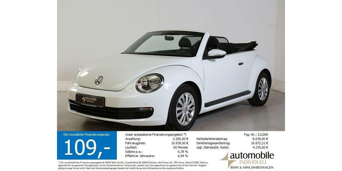 VW Beetle 116.000 km 10.830 &euro; Paderborn 33100