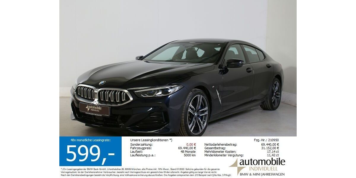 BMW 840 2.400 km 69.329 &euro; Paderborn 33100
