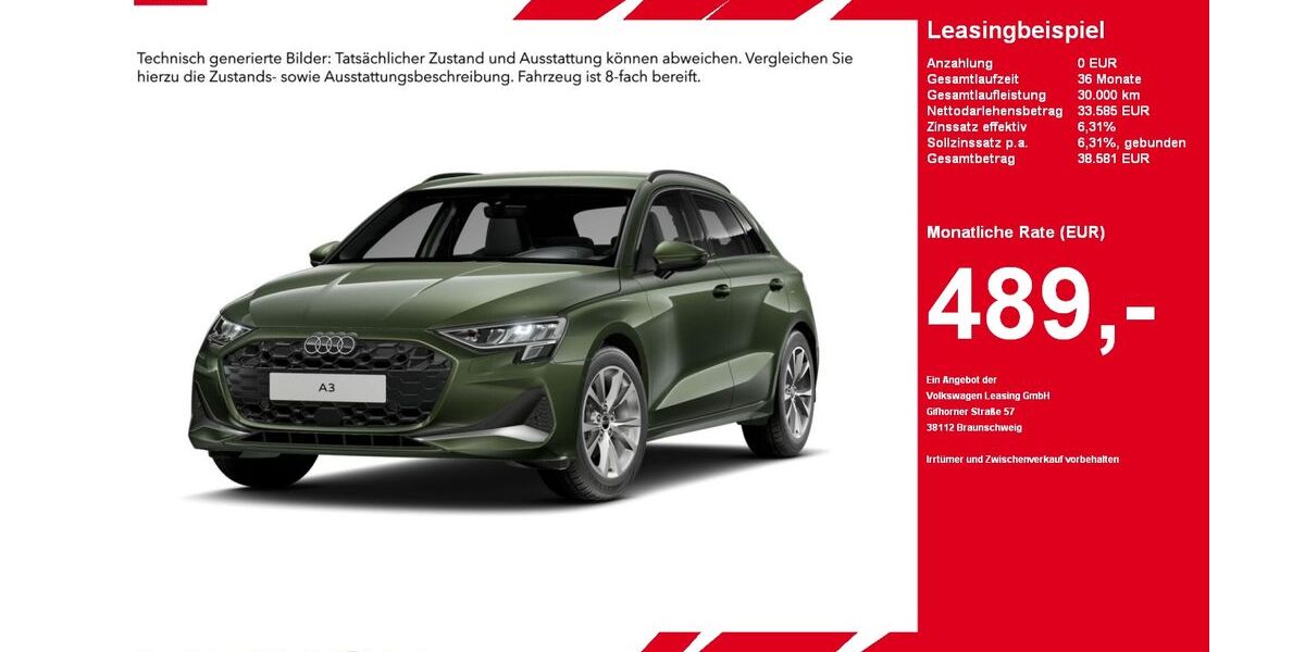 Audi A3 9.023 km 33.585 &euro; Gütersloh 33334