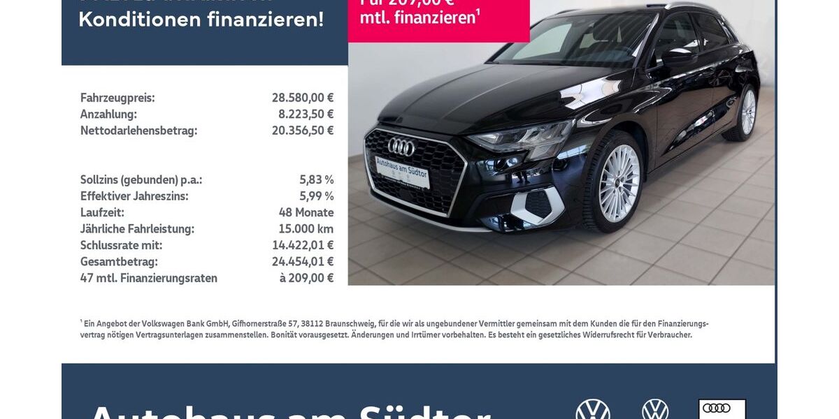 Audi A3 28.000 km 26.980 &euro; Rietberg 33397
