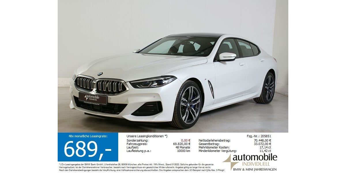 BMW 840 1.800 km 68.840 &euro; Paderborn 33100