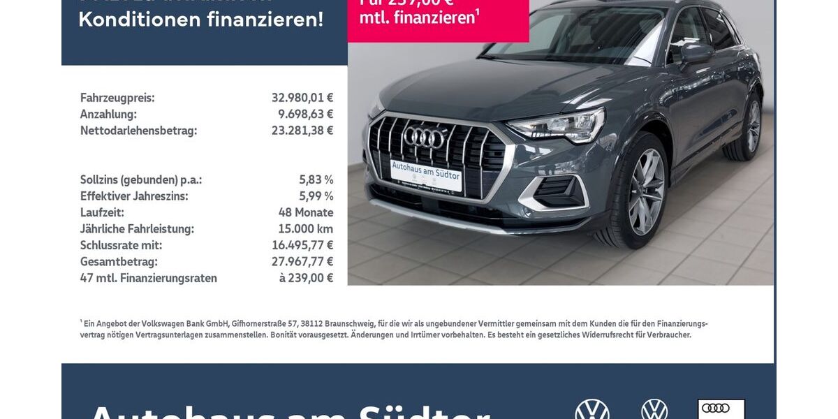Audi Q3 22.528 km 32.850 &euro; Rietberg 33397