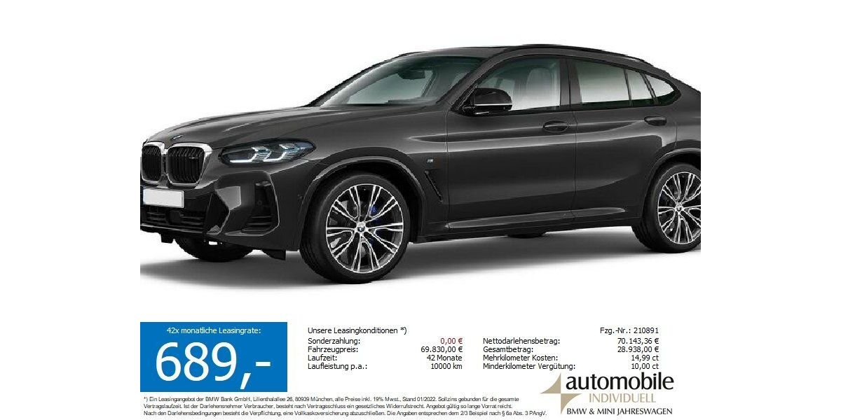 BMW X4 M40 12.500 km 69.250 &euro; Paderborn 33100